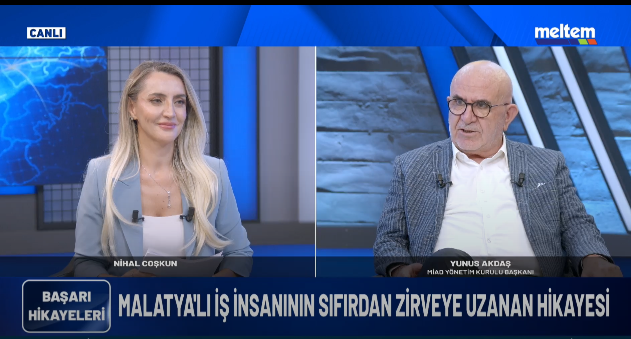 ÜNLÜ TV PROGRAMCISI NİHAL COŞKUN “BAŞARI HİKAYELERİ” PROGRAMINA MİAD GENEL BAŞKANI YUNUS AKDAŞ’I KONUK ETTİ