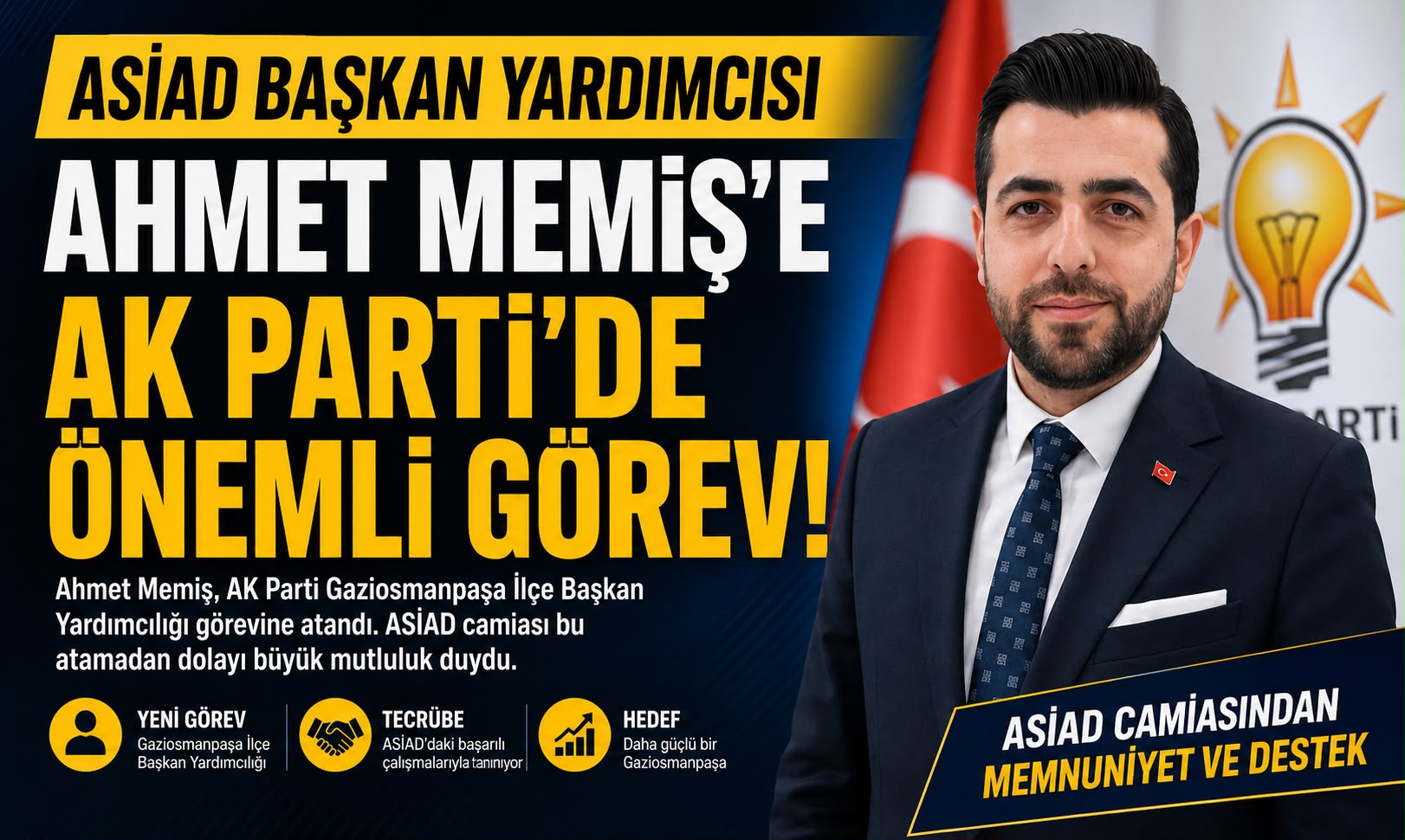 ASİAD Başkan Yardımcısı Ahmet Memiş’e AK Parti’de Önemli Görev