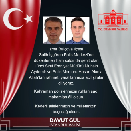 İSTANBUL VALİSİ DAVUT GÜLDEN                  TAZİYE MESAJI